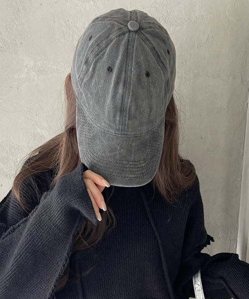 Ada. キャップ 帽子 グランジ風 ウォッシュ加工 ベースボール