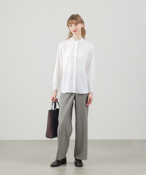 MACKINTOSH PHILOSOPHY ブラウス シャツ スタンドカラーレース
