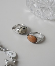 美品❣️天然カラーストーン シルバーオーバルリング Port（ポート） 指輪 リング 「 」 ニュアンス オーバル ストーン