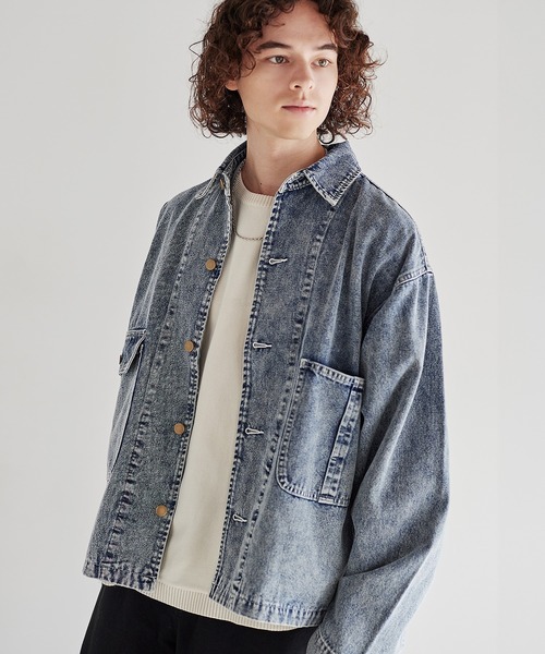 デニムブルゾン[ JEANS] 関税込送料無料 胸ポケット2つあり ASTRONOMY デニムジャケット gジャン Buyer's Select/10.5オンス