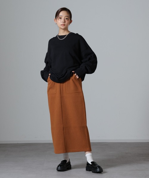 NANO universe（ナノ・ユニバース） スカート ウールライクニードル