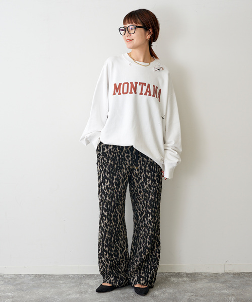 値下げ！Spick & Span サニースポーツ 別注ダメージロゴスウェット Spick＆Span スウェット SUNNY SPORTS / サニースポーツ 別注