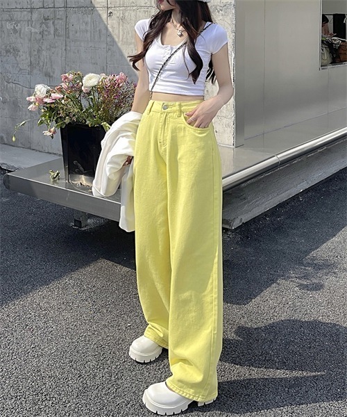 Dream garden」 デニムパンツ L イエロー レディース : 87825530 