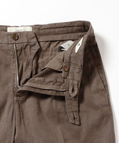 BRIGLIA1949 スラックス　パンツ　ストレッチ　46 ブラウン BRIGLIA 1949 ブリリア 1949 ワンプリーツ イージースラックス
