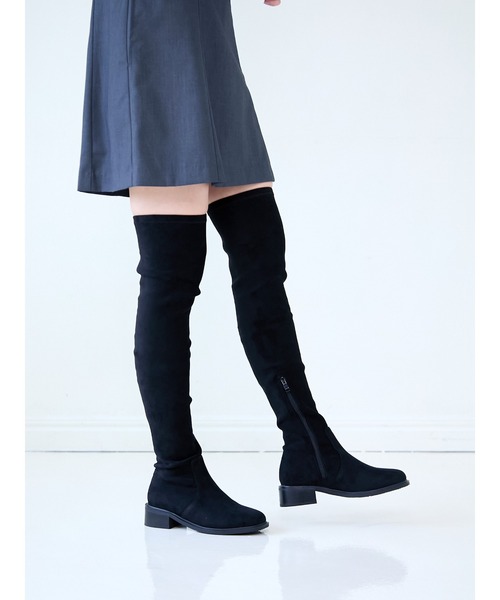 Realta（レアルタ） ブーツ 3.5cmヒールニーハイストレッチロング
