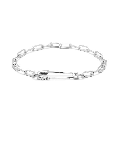 JAM HOME MADE安全ピン チェーン ブレスレット M シルバー925 JAM HOME MADE ブレスレット 安全ピン ダイヤモンド チェーン M