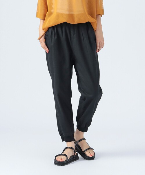 <BEAMS HEART>ジョグパンツ BEAMS HEART パンツ 麻混ドライタッチ ジョグパンツ(S〜M・洗濯