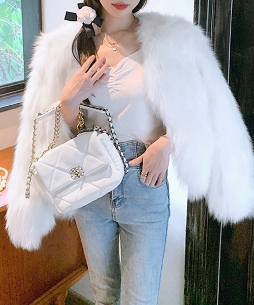 Riff（リフ） ジャケット ノーカラージャケット ノーカラーエコファー