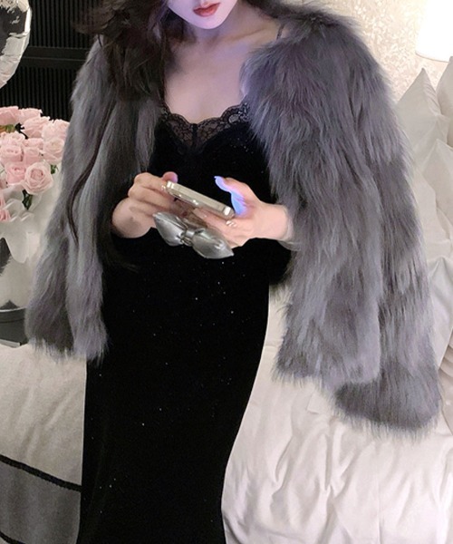 Riff（リフ） ジャケット ノーカラージャケット ノーカラーエコファー