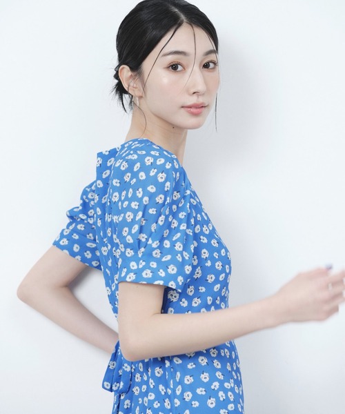 BLUE×PALANG ワンピース ORIGINAL PRINT FLOWER DRESS
