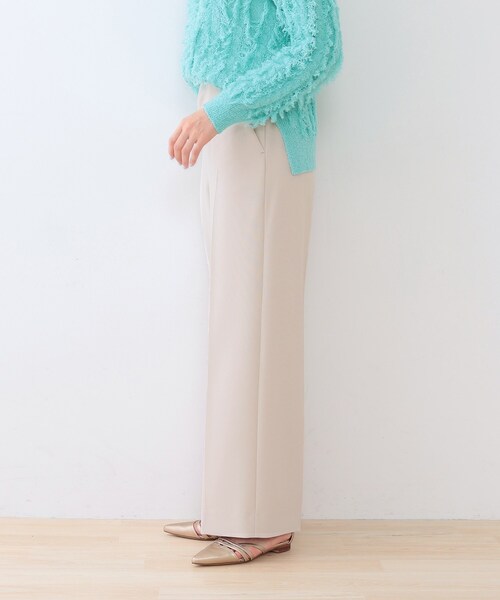 INDIVIほぼ新品★ストレートストレッチパンツ 洗える／リクルートスーツ】ストレッチストレートラインパンツ