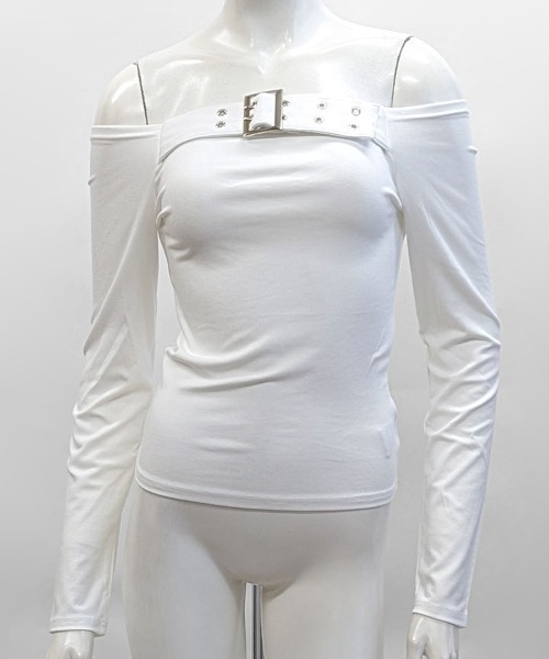 Riff（リフ） tシャツ ベルトデザインオフショルトップス レディース