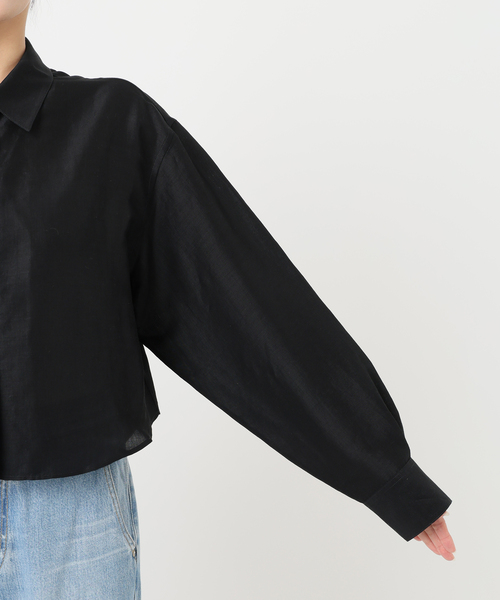 IENA ブラウス シャツ ラミーリヨセルショートシャツ レディース