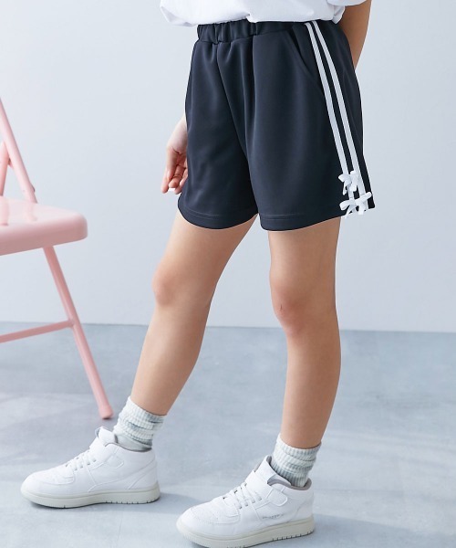 devirock パンツ リボン付き サイドラインショートパンツ キッズ