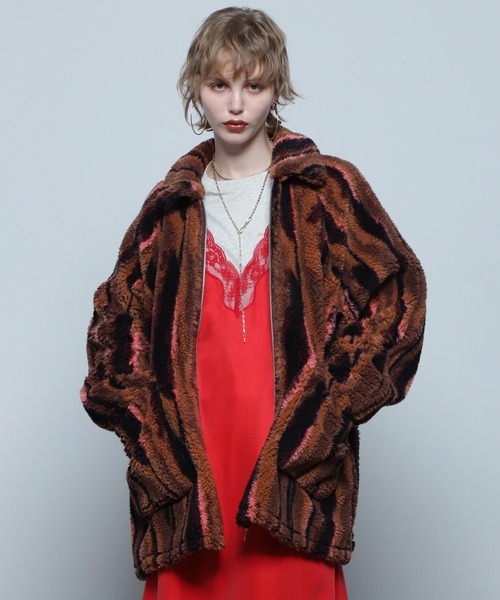 極美品♡ROSE BUD フェイクムーンロングコート　ボルドー ROSE BUD - 極美品♡ROSE BUD フェイクムーンロングコート ボルドーの