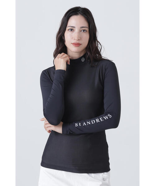 tシャツ 「St ANDREWS」ツインコットUV×SUNPROFITメッシュ長袖ハイネックカットソー (WOMENS) レディース St ANDREWS tシャツ 「St ANDREWS」ツインコットUV×SUNPROFIT