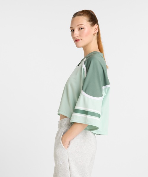 new balance メッシュTシャツ ライムグリーン New Balance tシャツ ジャージメッシュショートスリーブTシャツ