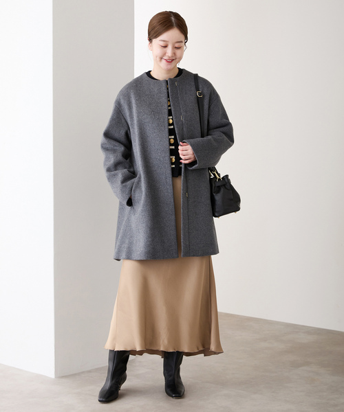 IENA（イエナ） ノーカラーコート 36 ベージュ レディース : ZOZOTOWN