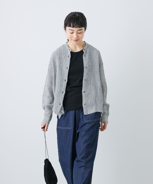 かぐれ ブラウス シャツ リネンキュプラドライシャツ レディース