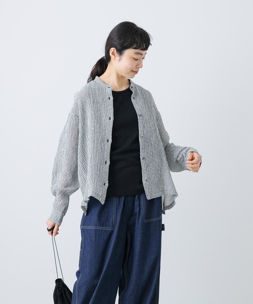 かぐれ　リネンキュプラドライシャツ セール】リネンキュプラドライシャツ（シャツ/ブラウス）｜か