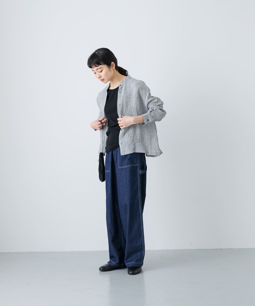 かぐれ ブラウス シャツ リネンキュプラドライシャツ レディース