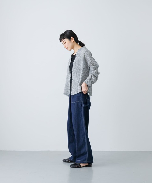 かぐれ ブラウス シャツ リネンキュプラドライシャツ レディース