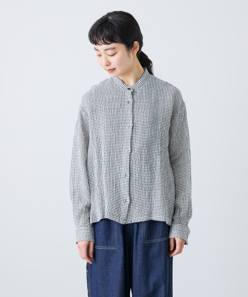 かぐれ ブラウス シャツ リネンキュプラドライシャツ レディース