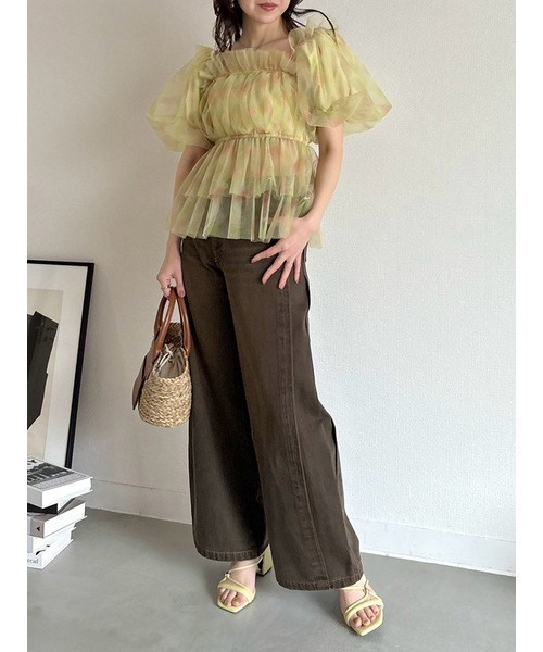 LILY BROWN パンツ ルーズフィットワイドデニムパンツ