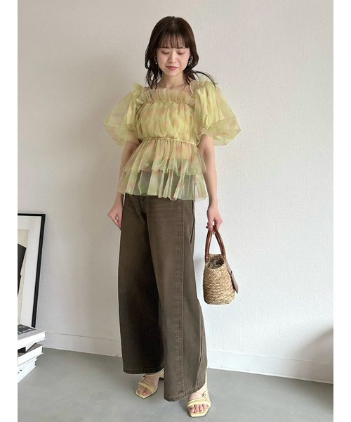 LILY BROWN パンツ ルーズフィットワイドデニムパンツ