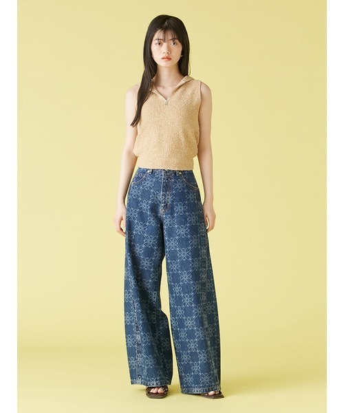 LILY BROWN パンツ ルーズフィットワイドデニムパンツ