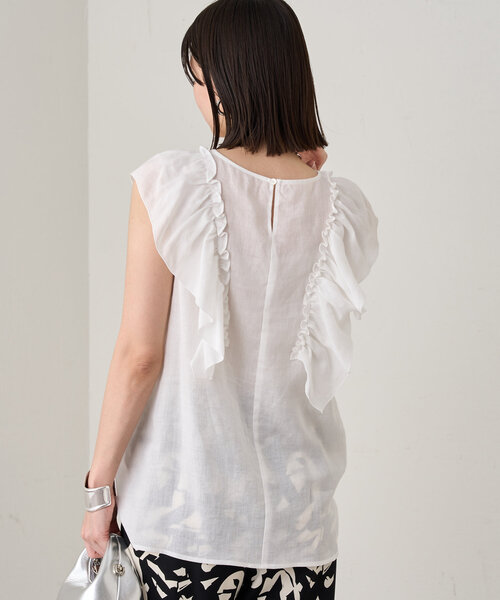 Loungedress ブラウス シャツ フリルノースリブラウス