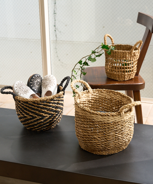 collex コレックス 北欧 ハワイ 籠バスケット かごボックス 3つ collex（コレックス） 収納 シーグラスバスケット ラウンドL