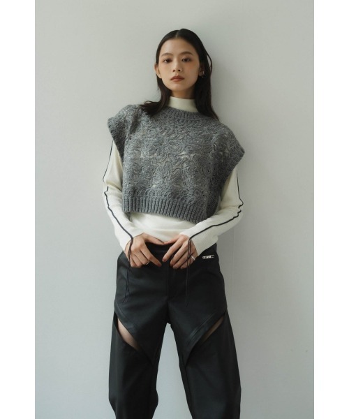 クヌースマーフ ジレ Knuth Marf ベスト ジレ embroidery knit best レディース