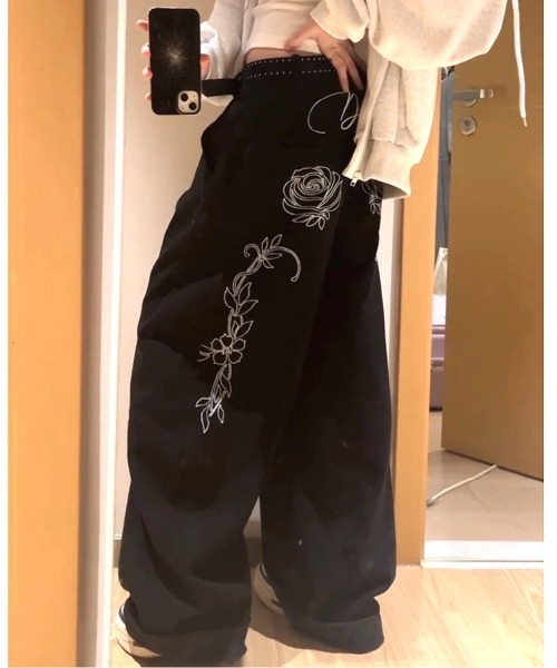 SHEENA（シーナ） ワイドパンツ ジーンズ デニム デニムパンツ バック