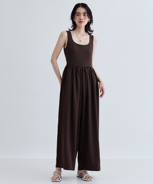 INDIVI GALLEST サロペット オーバーオール バックデザインサロペット 