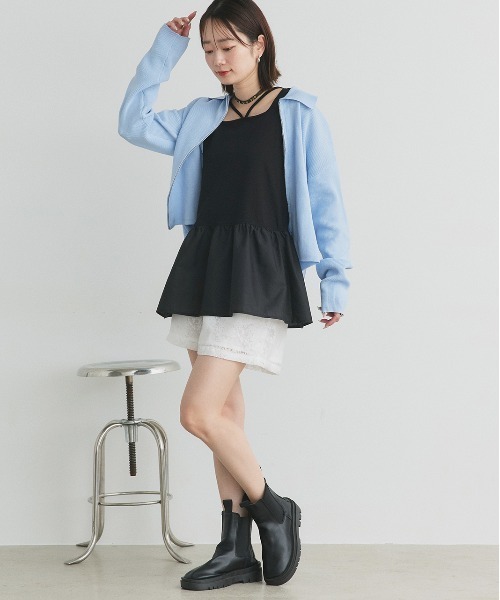 ad thie（アドティエ） タンクトップ ノースリーブ 2wayネック