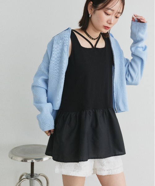 ad thie（アドティエ） タンクトップ ノースリーブ 2wayネック