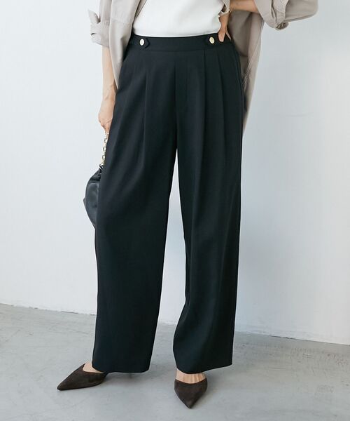 le.coeur blanc（ルクールブラン） パンツ ウエストデザイン2タック