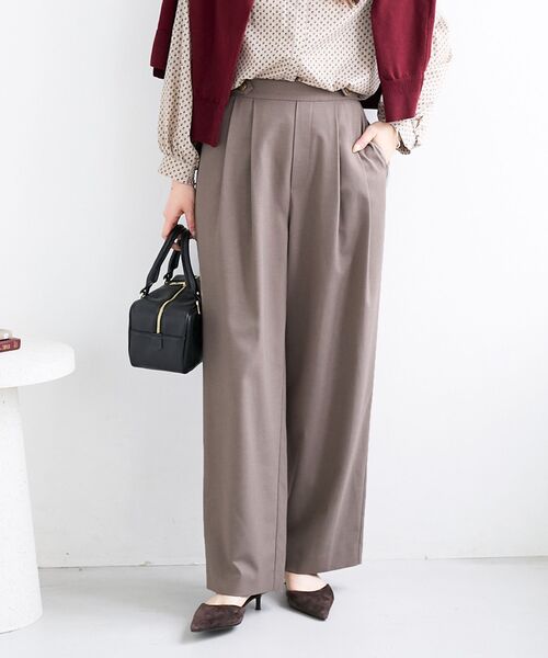 le.coeur blanc（ルクールブラン） パンツ ウエストデザイン2タック