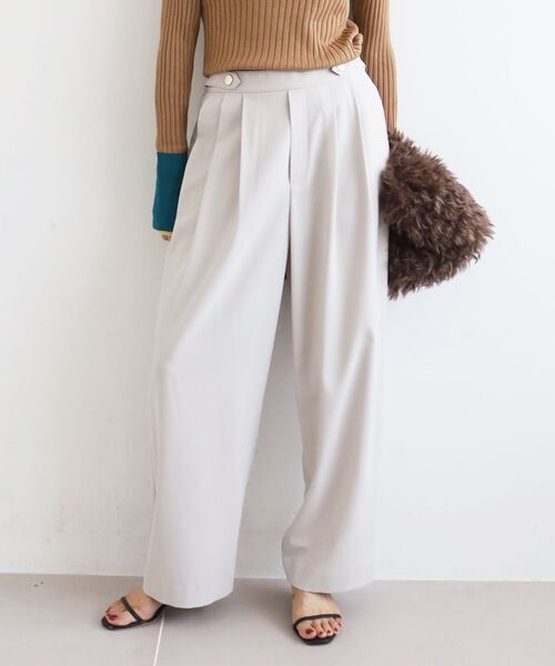 le.coeur blanc（ルクールブラン） パンツ ウエストデザイン2タック