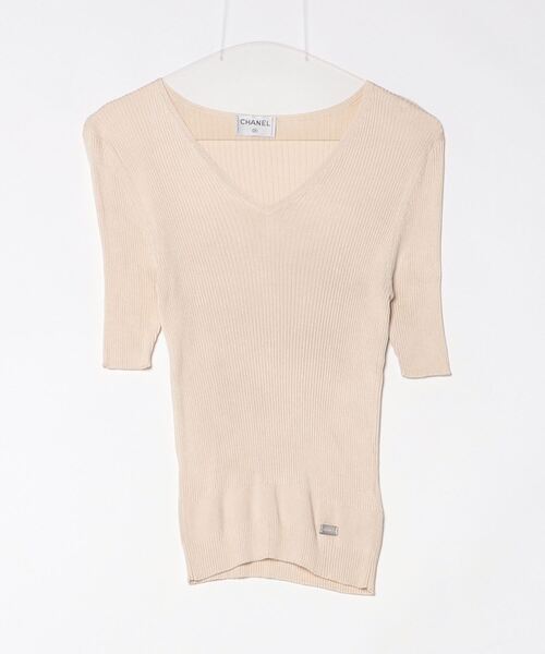 CHANEL - CHANEL IDENTIFICATION  半袖ニット 楽天市場】シャネル CHANEL ロゴ 半袖ニット ニット 衣料品