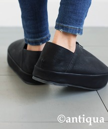 「antiqua」 スリッポン L ブラック レディースの画像8
