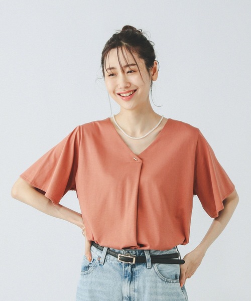 GLOBAL WORK（グローバルワーク） tシャツ 半袖 リッチクリーンVネック