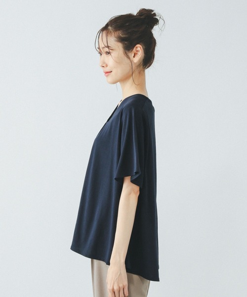 GLOBAL WORK（グローバルワーク） tシャツ 半袖 リッチクリーンVネック