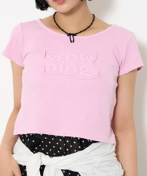 tシャツ FRONT PATCH RIB T/SH フロントパッチ リブ Tシャツ 半袖 夏服 レディース