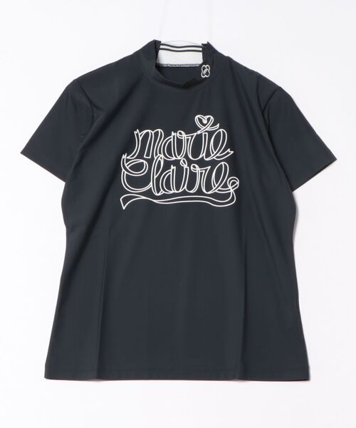 ブラウス シャツ 「marie claire/マリ.クレール」レディース半袖モックネックシャツ　ゴルフ レディース