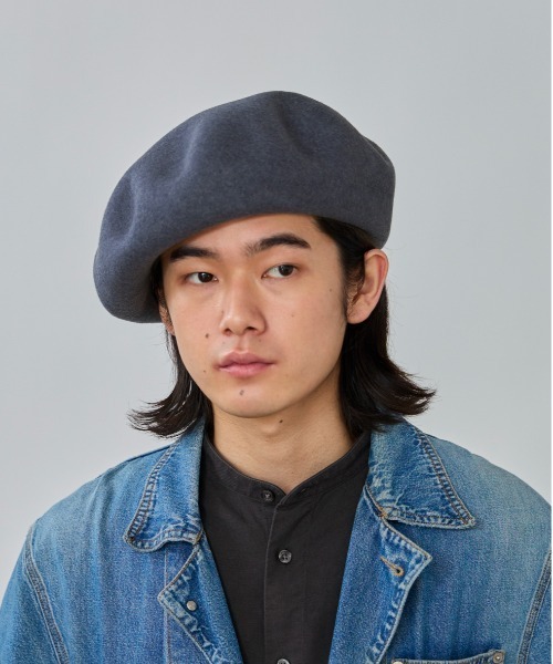override（オーバーライド） 帽子 ベレー帽 KNIT FELT BIG BERET