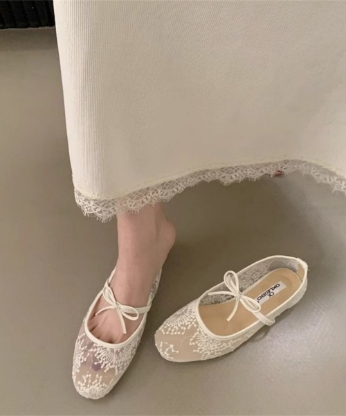 【美品　希少】レペット　ジゼル　バレエシューズ　ヒール　パンプス　刺繍　レース バレエシューズ パンプス メッシュレース刺繍 バレエフラットシューズ