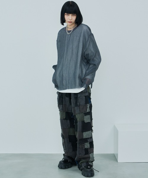「AIVER」 長(zhǎng)袖Tシャツ MEDIUM グレー メンズ