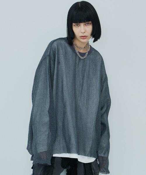 「AIVER」 長(zhǎng)袖Tシャツ MEDIUM グレー メンズ